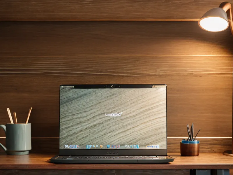 A laptop plugged into power while running a heavy data security process.