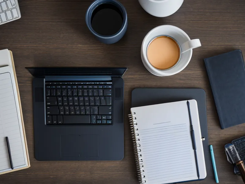 Close-up of handwritten privacy notes next to a mechanical keyboard and warm desk lamp