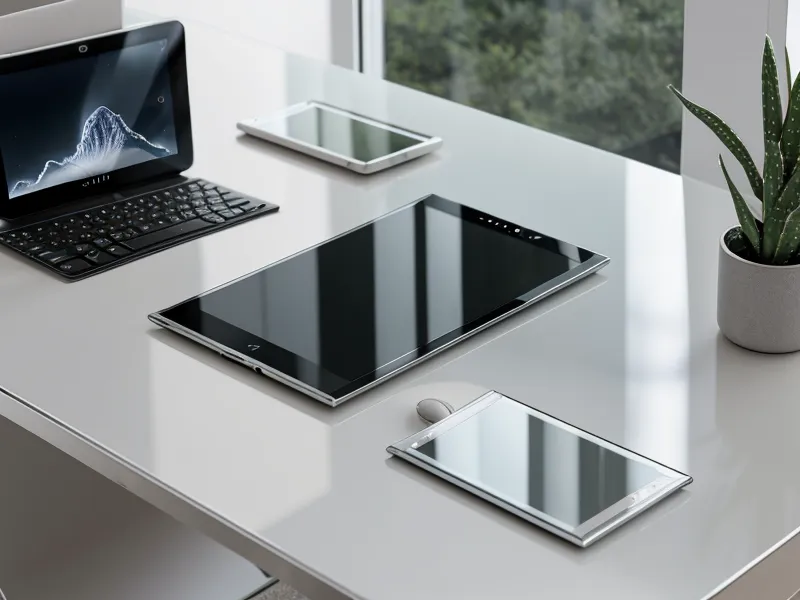 A smartphone and tablet showing synchronized data on a clean desk.